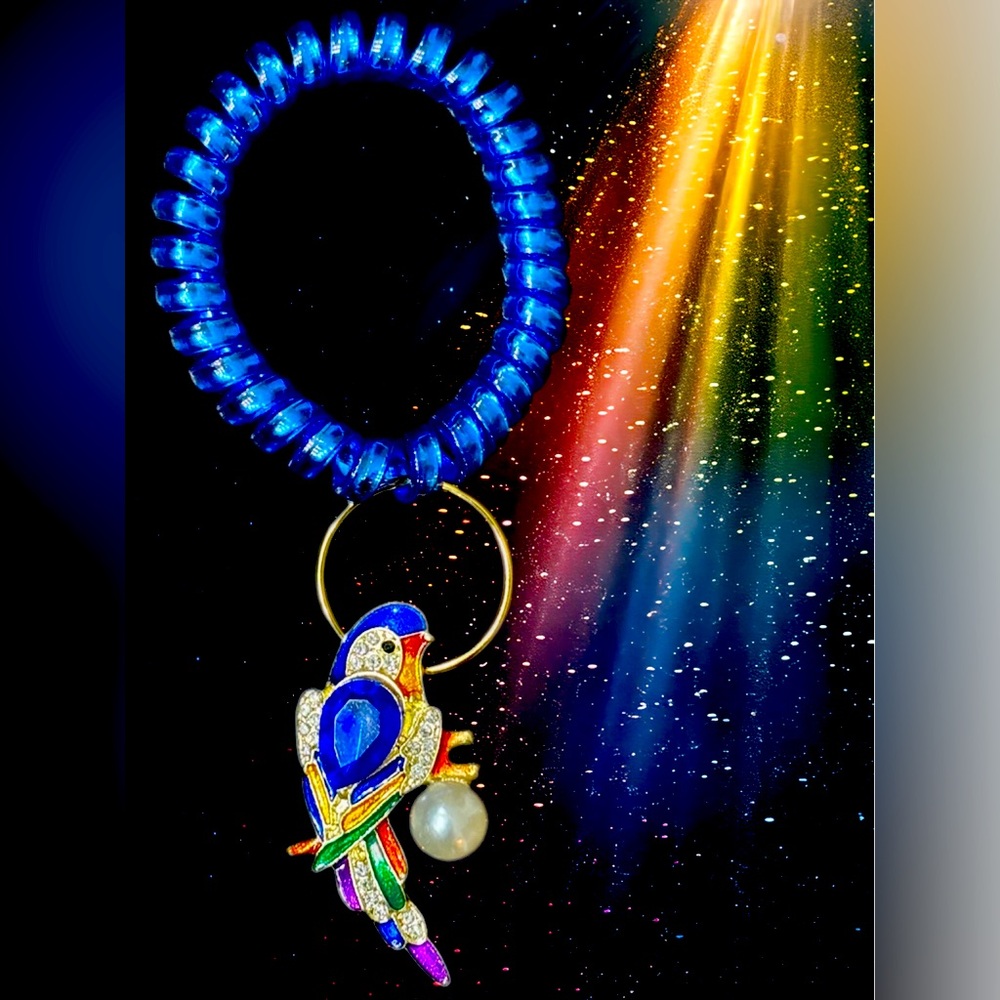 💥2/$24 or 3/$30💥 Colorful Parrot Key Chain Charm Bracelet. NWT